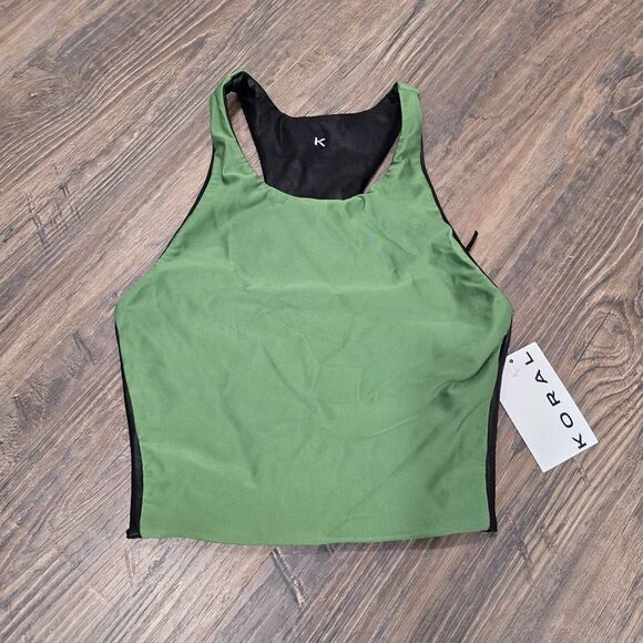 Koral Brauna Reversable  Infinity Bra Black & Leaf Green size small - Picture 7 of 11